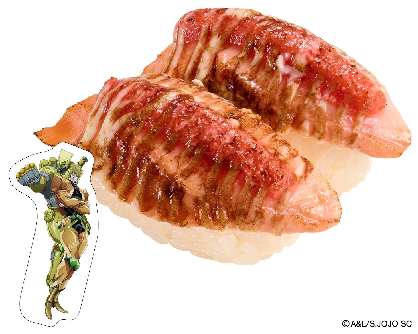 「ジョジョの奇妙な冒険コラボ限定ピック付き サーモン明太子マヨ炙り」