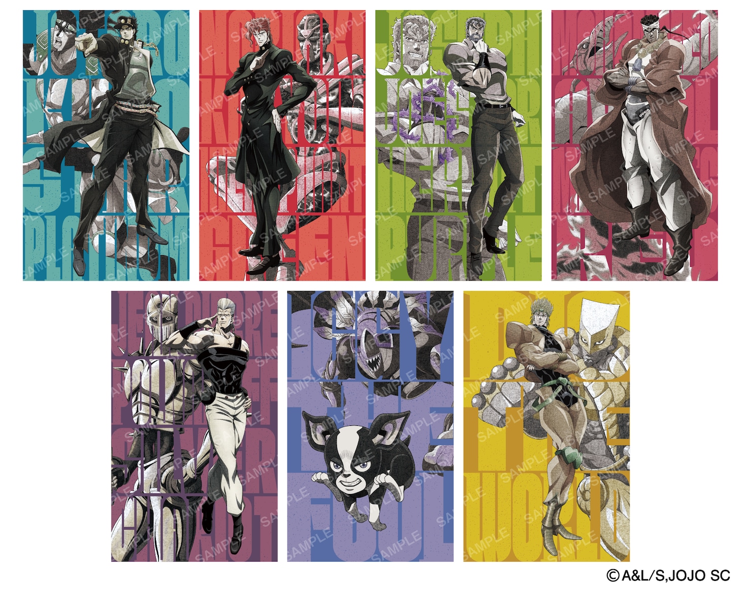 「ジョジョの奇妙な冒険コラボ限定トラベルステッカー付き おすすめ彩り5種盛り」に付属するステッカー