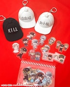 キーホルダーとフレークステッカー