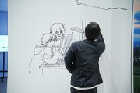 押山監督のライブドローイングの様子