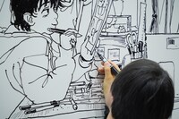「一発描きムズイ!!」と付箋に書き込む押山監督