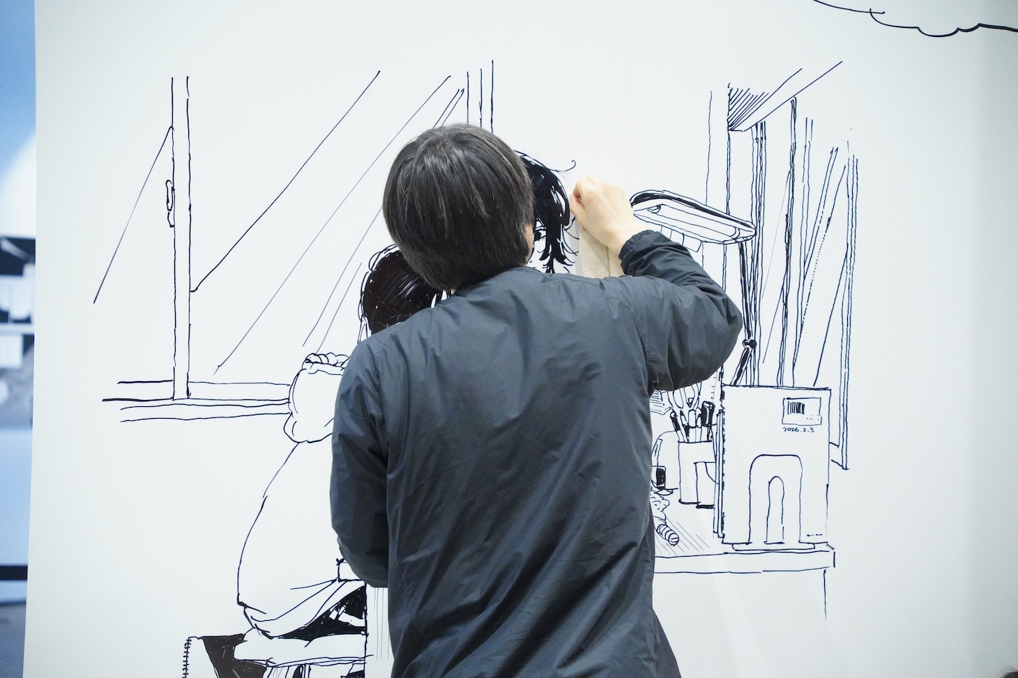 押山監督のライブドローイングの様子