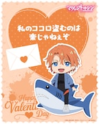 姫川杏子のミニキャライラストを使用したバレンタインカード