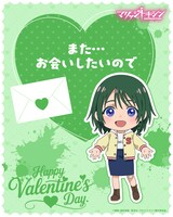 嬉野シオリのミニキャライラストを使用したバレンタインカード