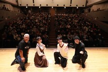 「機動警察パトレイバー EZY＆SELECTIONS アニメ上映会＆トークライブ」の様子。左から松倉友二プロデューサー、上坂すみれ、戸谷菊之介、出渕裕監督