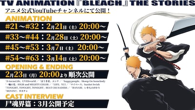 「TV ANIMATION 『BLEACH』 THE STORIES」第2弾「尸魂界篇」スケジュール