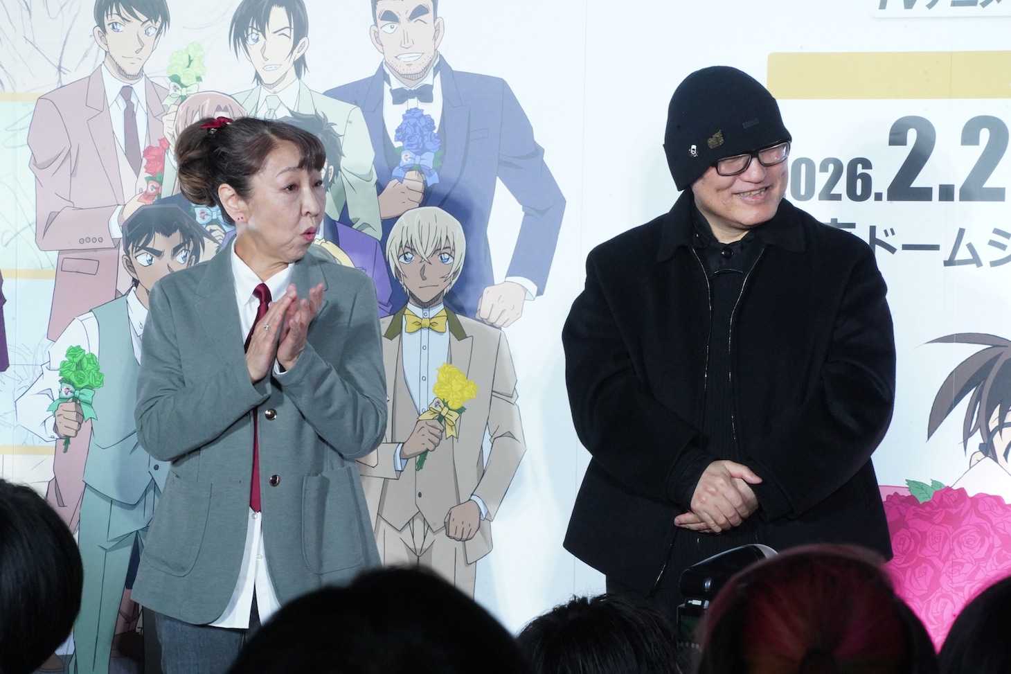 左から高山みなみ、青山剛昌 (c)青山剛昌／小学館・読売テレビ・TMS 1996