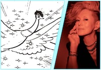 左から火の鳥、夏木マリ