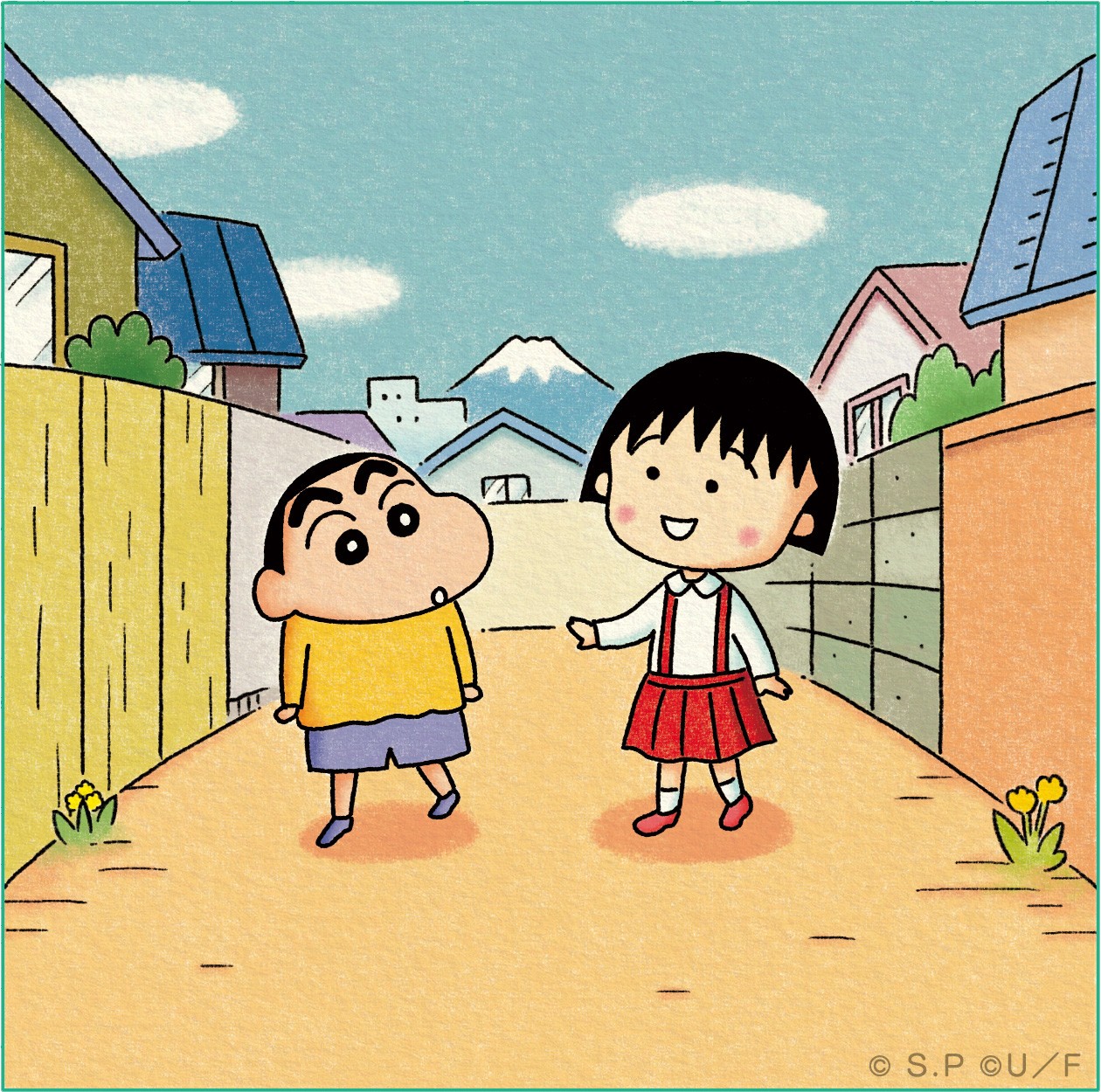 「ちびまる子ちゃん 特別コラボまんが ちびまる子ちゃん 『まる子、しんのすけに出会う』の巻」ビジュアル
