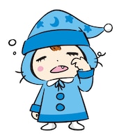 ねぼビー、あくびした姿