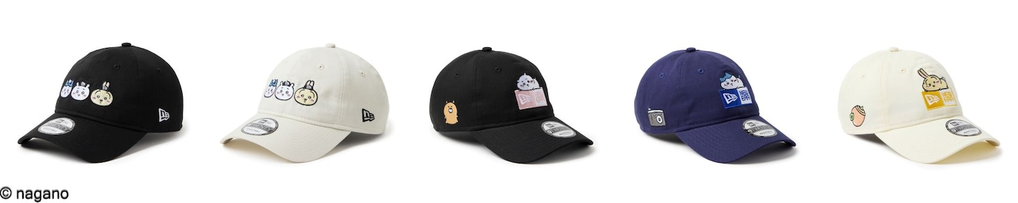 左から「9TWENTY ちいかわ / ちいかわ・ハチワレ・うさぎ」のブラックとホワイト
、「9TWENTY ちいかわ / ボックスロゴ ちいかわ」、「9TWENTY ちいかわ / ボックスロゴ ハチワレ」、「9TWENTY ちいかわ / ボックスロゴ うさぎ」