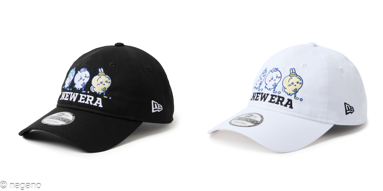 左から「9TWENTY ロングバイザー ちいかわ / ちいかわ・ハチワレ・うさぎ」のブラックとホワイト