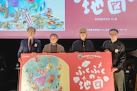 左から内堀雅雄知事、片渕須直監督、箭内道彦、寄藤文平