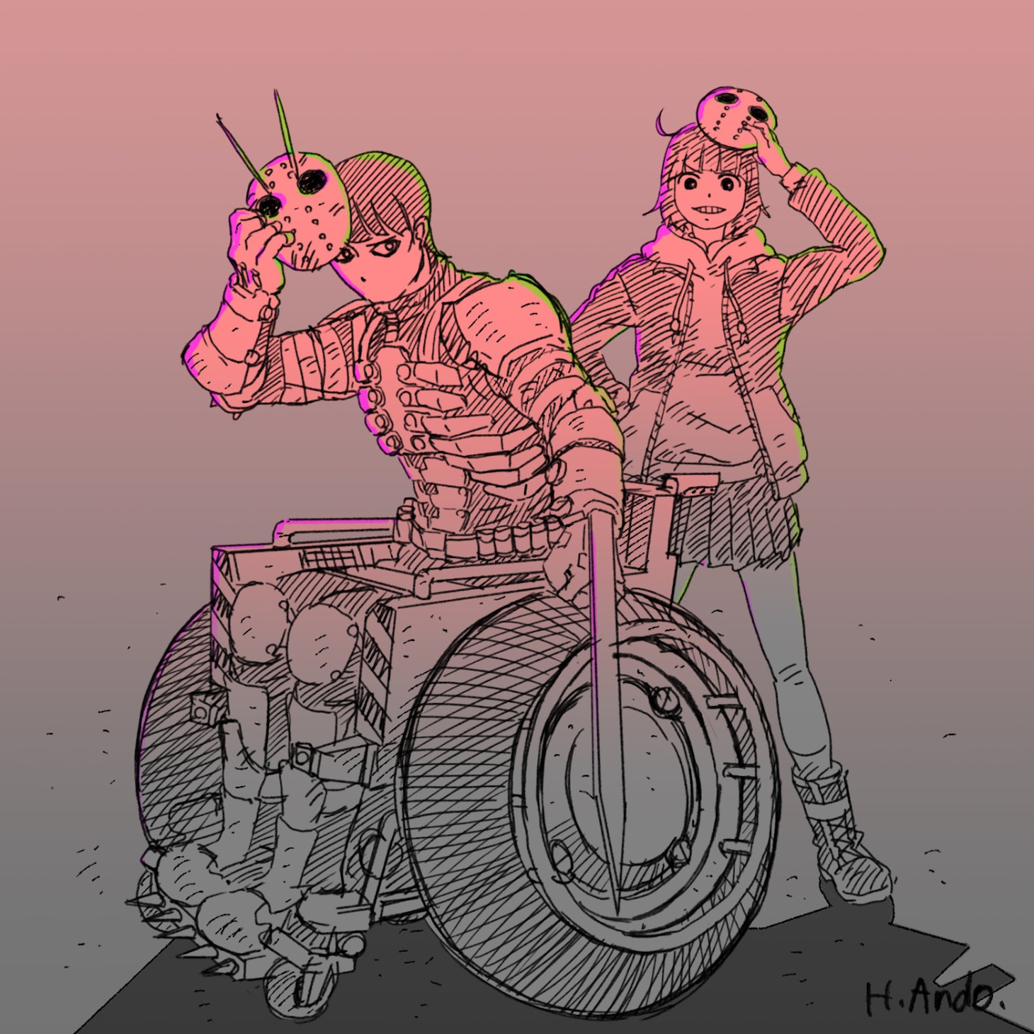 安藤裕章によるイラスト