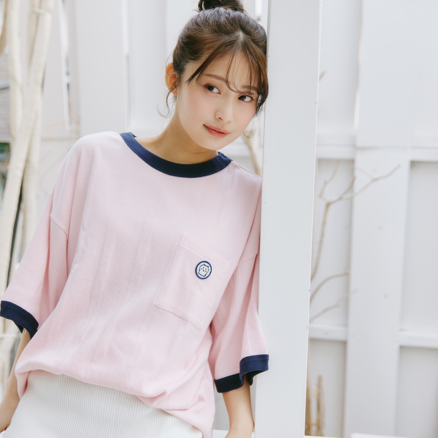 「ちいかわ ビッグシルエットポケットTシャツ Robert P.Miller×Talking ちいかわ FLAMINGO」