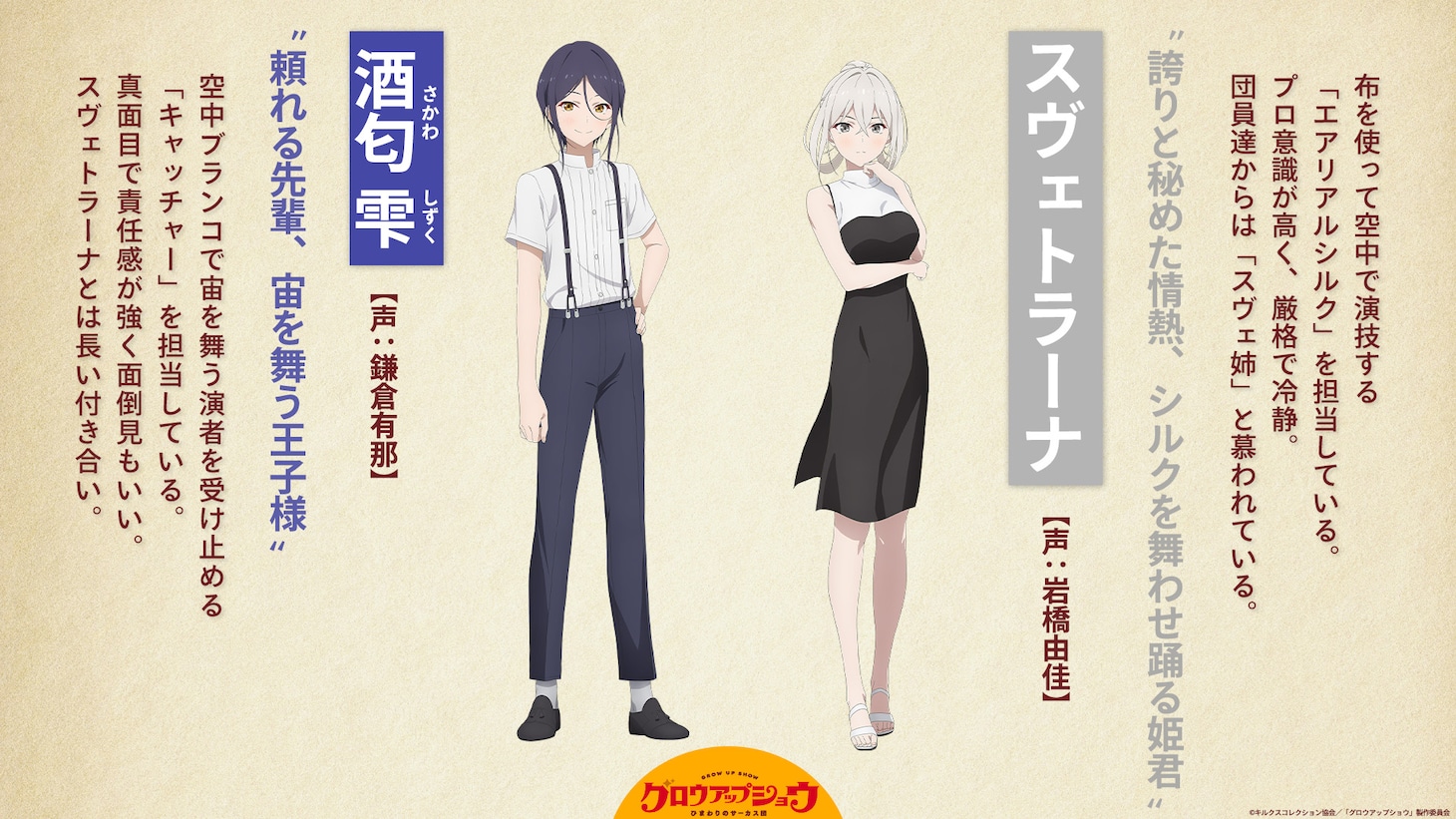 酒匂雫（CV：鎌倉有那）、スヴェトラーナ（CV：岩橋由佳）のキャラクターデザイン