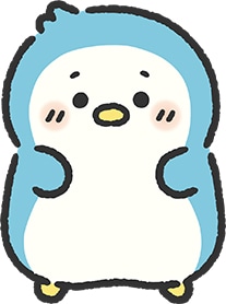 らむね。空を飛ぶことにあこがれているペンギン。夢見がちで本を読むのが大好き。ときどきツイていないが、諦めないハートの持ち主。 (c) CREATIVE YOKO/TVアニメ『しろたん』製作委員会