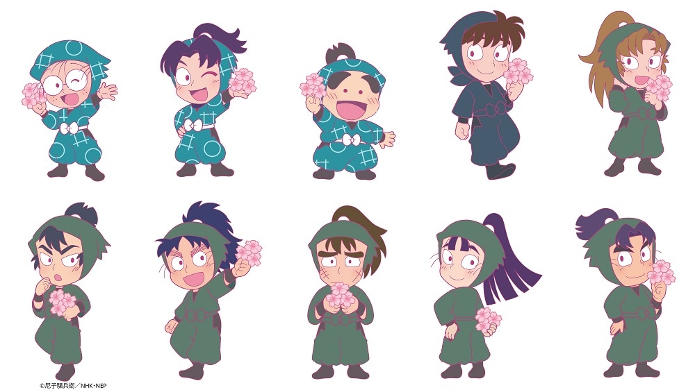 「『忍たま乱太郎』 スペシャルイベント 感謝の集い Sakura祭2026」より、描き下ろしのミニキャライラスト