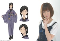 原島すずのキャラクタービジュアル（左）と、キャストの大地葉（右） (c)結城弘・京都アニメーション／明滋電氣商工会