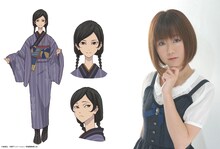 原島すずのキャラクタービジュアル（左）と、キャストの大地葉（右） (c)結城弘・京都アニメーション／明滋電氣商工会