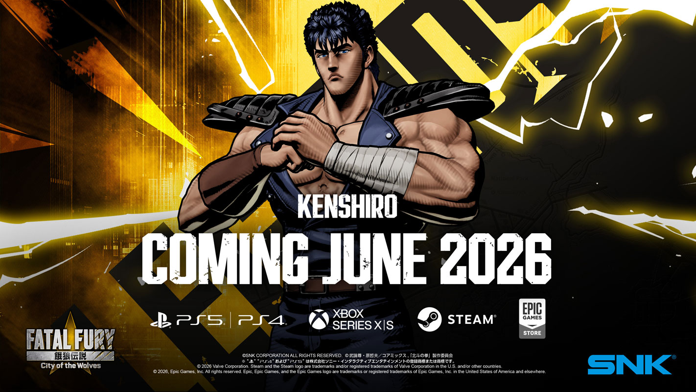 アニメ「北斗の拳 -FIST OF THE NORTH STAR-」と「餓狼伝説 City of the Wolves」のコラボ告知バナー (c)武論尊・原哲夫／コアミックス, 「北斗の拳」製作委員会