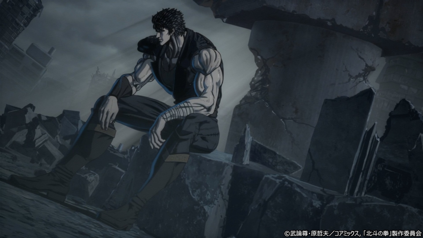 アニメ「北斗の拳 -FIST OF THE NORTH STAR-」ノンクレジットオープニングのカット (c)武論尊・原哲夫／コアミックス, 「北斗の拳」製作委員会
