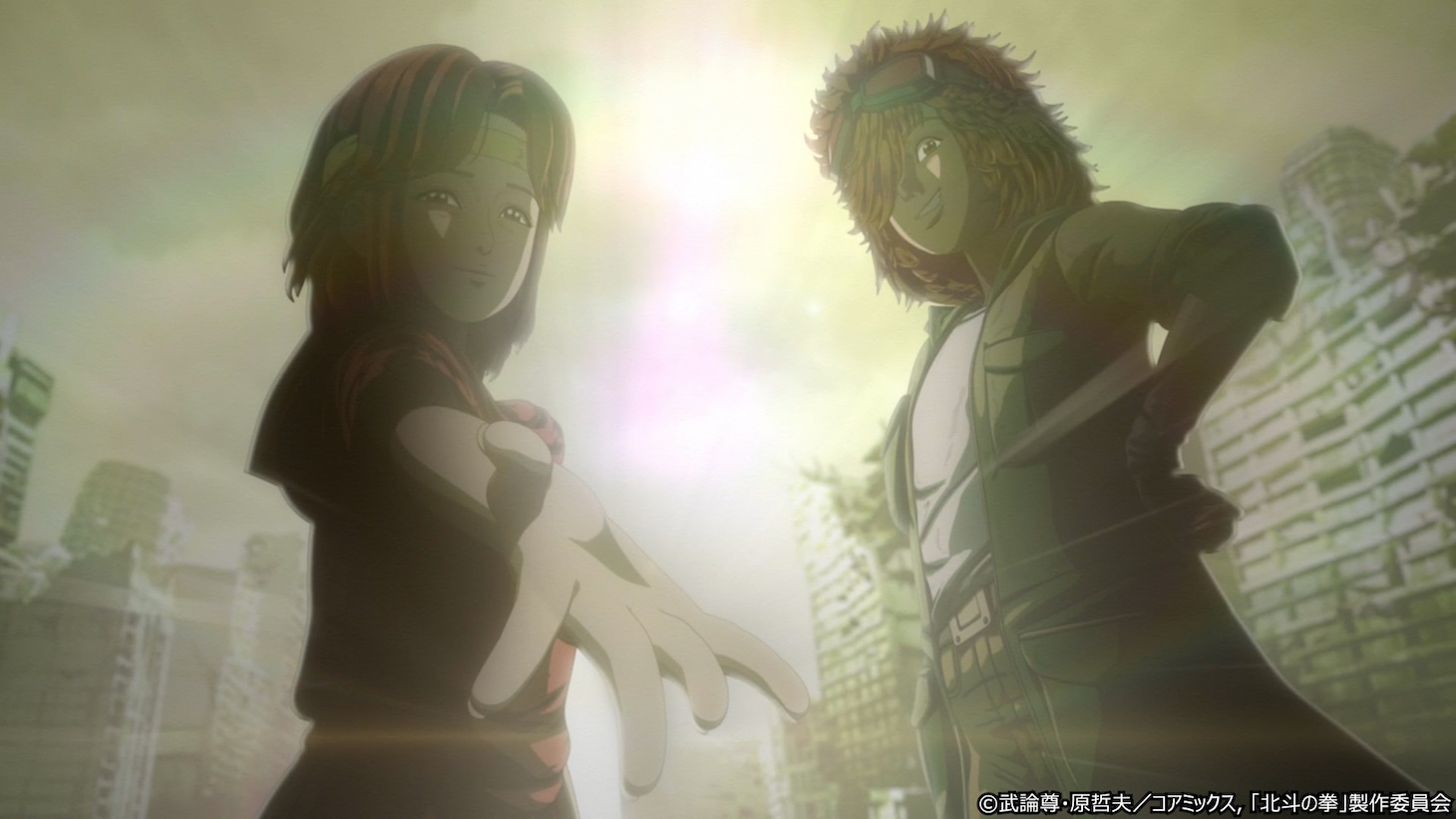 アニメ「北斗の拳 -FIST OF THE NORTH STAR-」ノンクレジットオープニングのカット (c)武論尊・原哲夫／コアミックス, 「北斗の拳」製作委員会