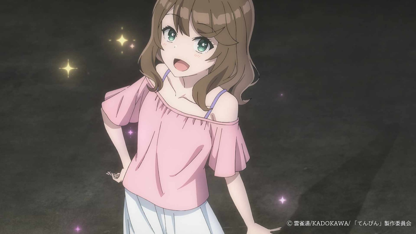 TVアニメ「転校先の清楚可憐な美少女が、昔男子と思って一緒に遊んだ幼馴染だった件」メインPV第1弾より、姫子 (c) 雲雀湯/KADOKAWA/ 「てんびん」製作委員会