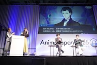 「Fate/Grand Order スペシャルステージ ～Road to 終章 After-Party～」の様子。左から森遥香、日比優理香、千葉翔也、石谷春貴