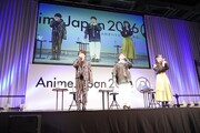 「Fate/Grand Order スペシャルステージ ～Road to 終章 After-Party～」の様子。左から千葉翔也、石谷春貴、日比優理香