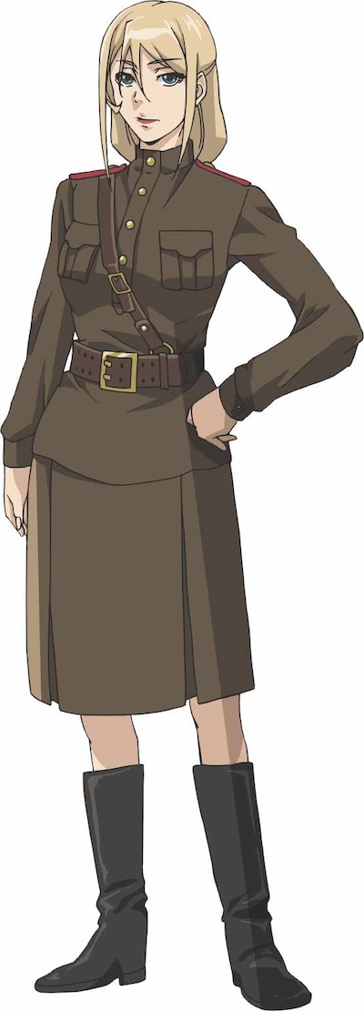 リリーヤ（CV：日笠陽子）。連邦軍中尉を兼ねる下級政治委員。多国籍義勇軍付政治将校として党より派遣された模範的理想主義者。愛想よく柔らかな物腰だが、党の指示は断固として遂行する。軍生活の相談を受けたことで、メアリーと友人になる。