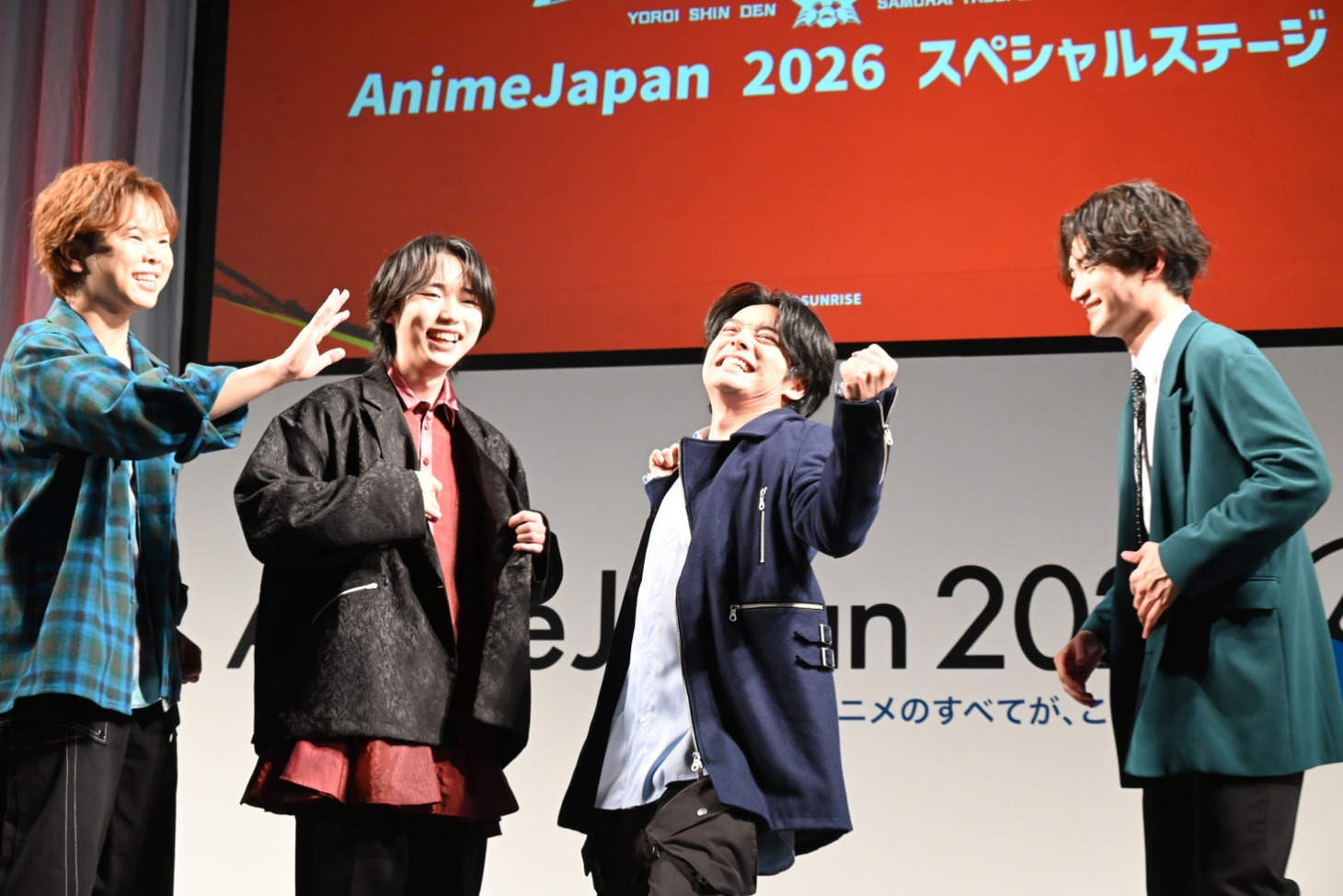 左から村瀬歩、石橋陽彩、榎木淳弥、熊谷健太郎