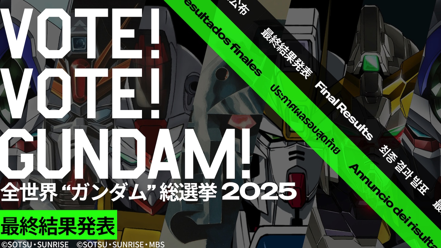 「全世界“ガンダム”総選挙2025」最終結果発表動画のサムネイル