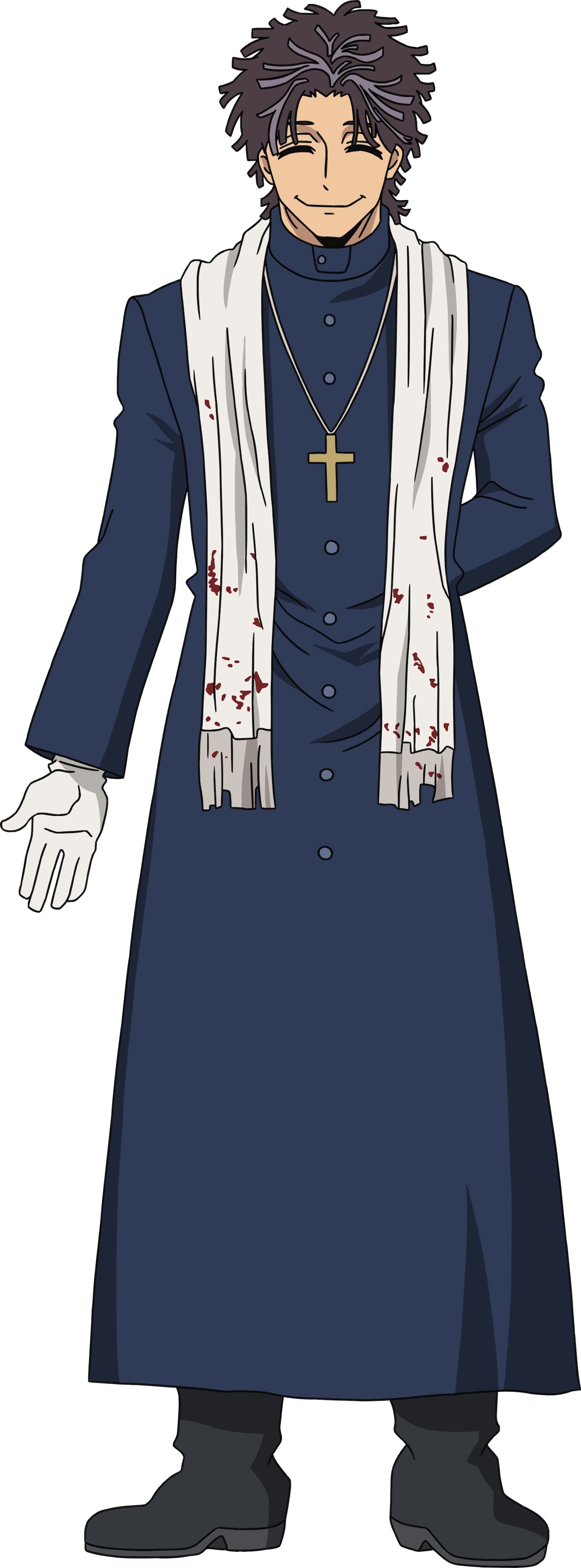 《神父》綾島聖（CV：杉田智和）。勇者温泉を経営している勇者。いつも糸のように細い目で、過剰なほどにこやかに微笑んでいる