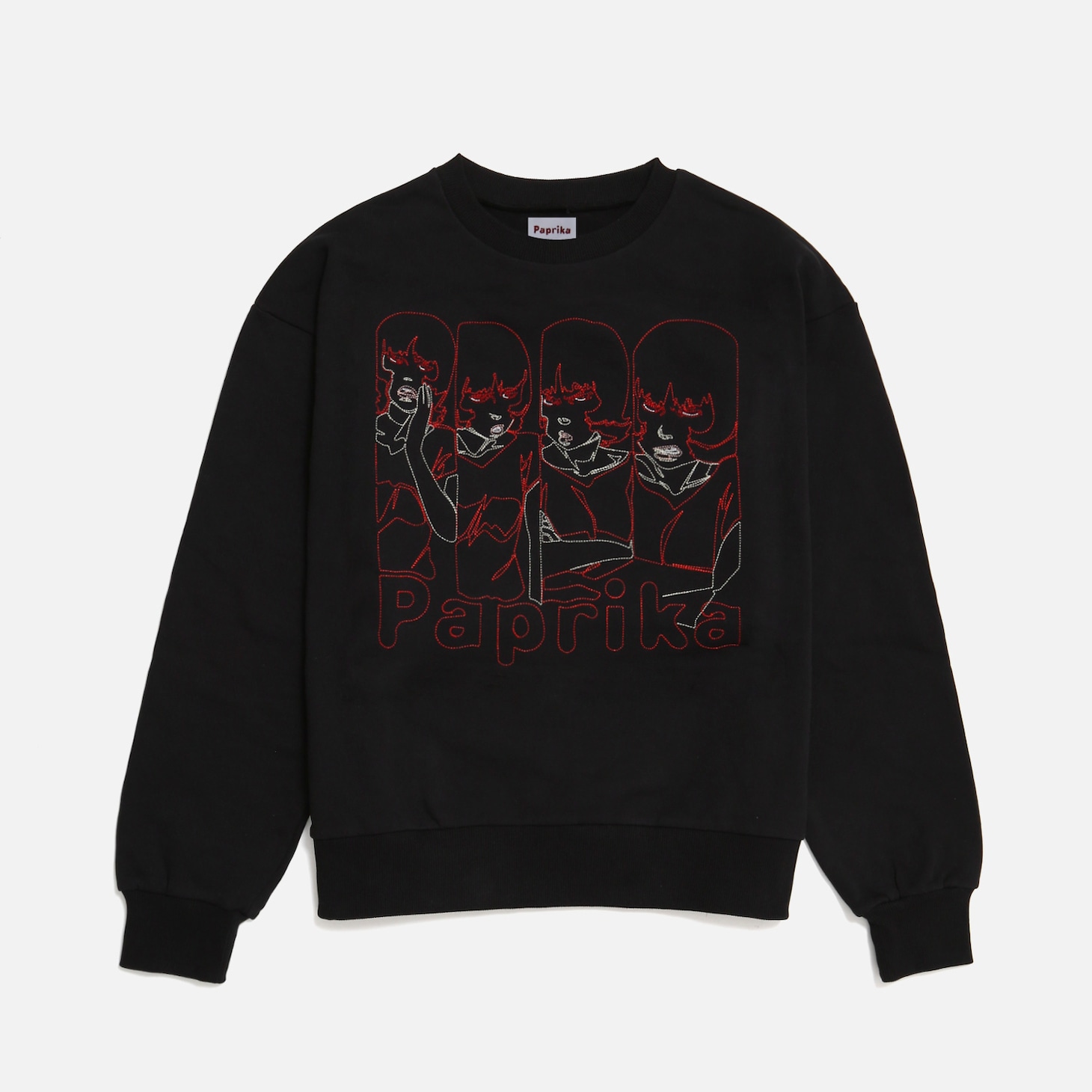 Paprika Thread-Embroidered Sweatshirt - Black