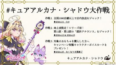 「キュアアルカナ・シャドウ大作戦」のバナー