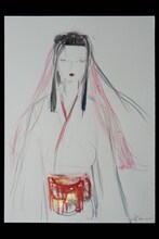 天野喜孝が手がけた「炎かがよへ」のキャラクターデザイン画