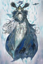 「炎かがよへ」入場者プレゼント第2弾に用意された、天野喜孝描き下ろしポストカードのサンプル画像