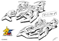 河森正治が手がけた、新作アニメ登場の新型サイバーマシン「ゼニスアスラーダAKF-S0/G」のデザイン