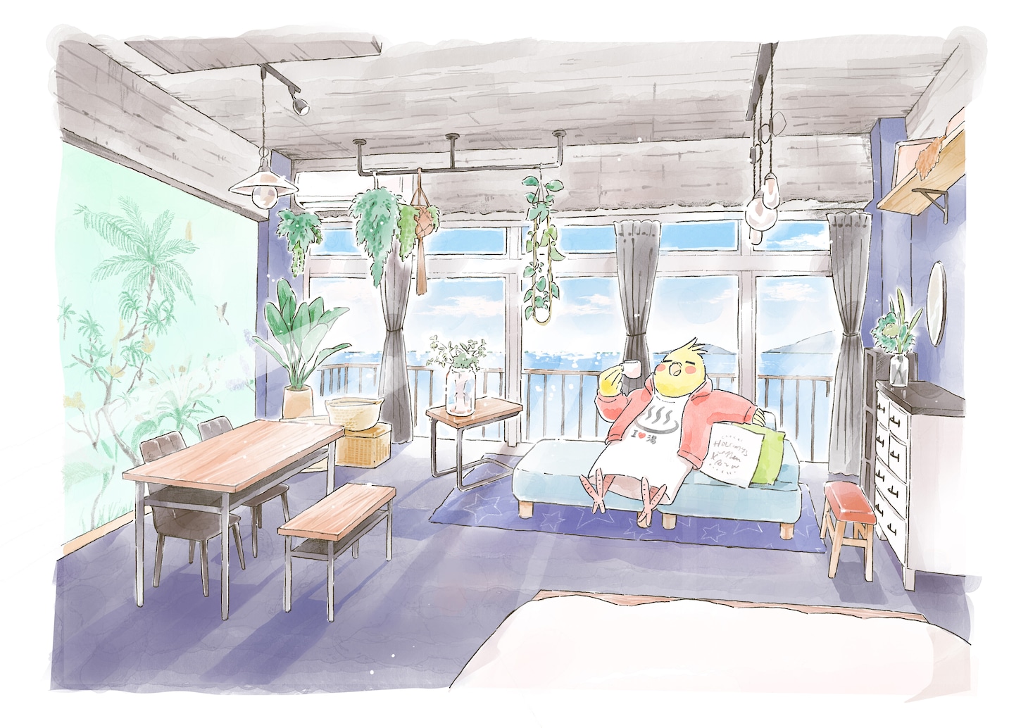 「98万円で温泉の出る築75年の家を買った」扉イラスト