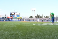 マウンドに立つ宮野真守。マリオたちも見守る