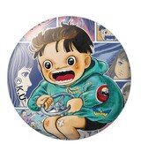 ナゾスタンドのコラボメニュー特典の缶バッジ