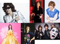 「ANISON LEGENDS FES JAPAN」の参加アーティスト。（時計回りに）龍玄とし、大黒摩季、松本梨香、ゴールデンボンバー、KENJI03（BACK-ON）、森口博子