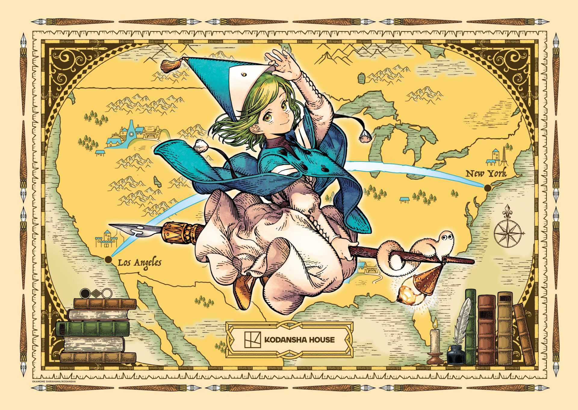 白浜鴎　東京コミコン　直筆イラスト　とんがり帽子のアトリエ KODANSHA HOUSE初のLAイベント、「とんがり帽子のアトリエ」ココが北米
