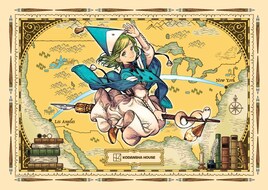 KODANSHA HOUSE初のLAイベント、「とんがり帽子のアトリエ」ココが北米を飛ぶイラスト