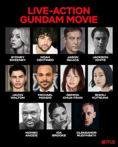 実写映画「GUNDAM（仮題）」のキャスト一覧。シドニー・スウィーニーとノア・センティネオが主演を務める