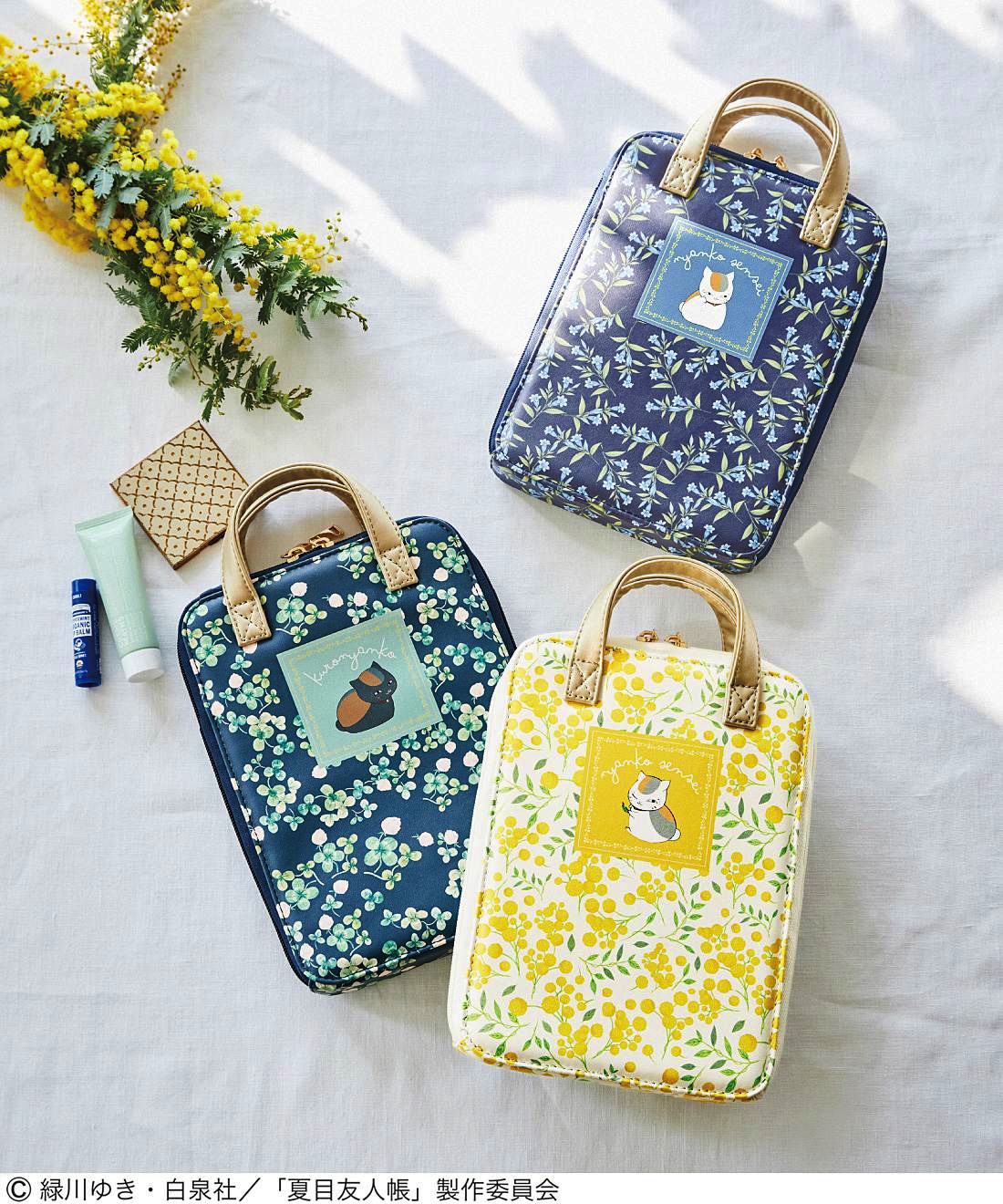 「夏目友人帳×猫部 ガバッと開いて一目瞭然！持ち手付きフラットポーチの会」