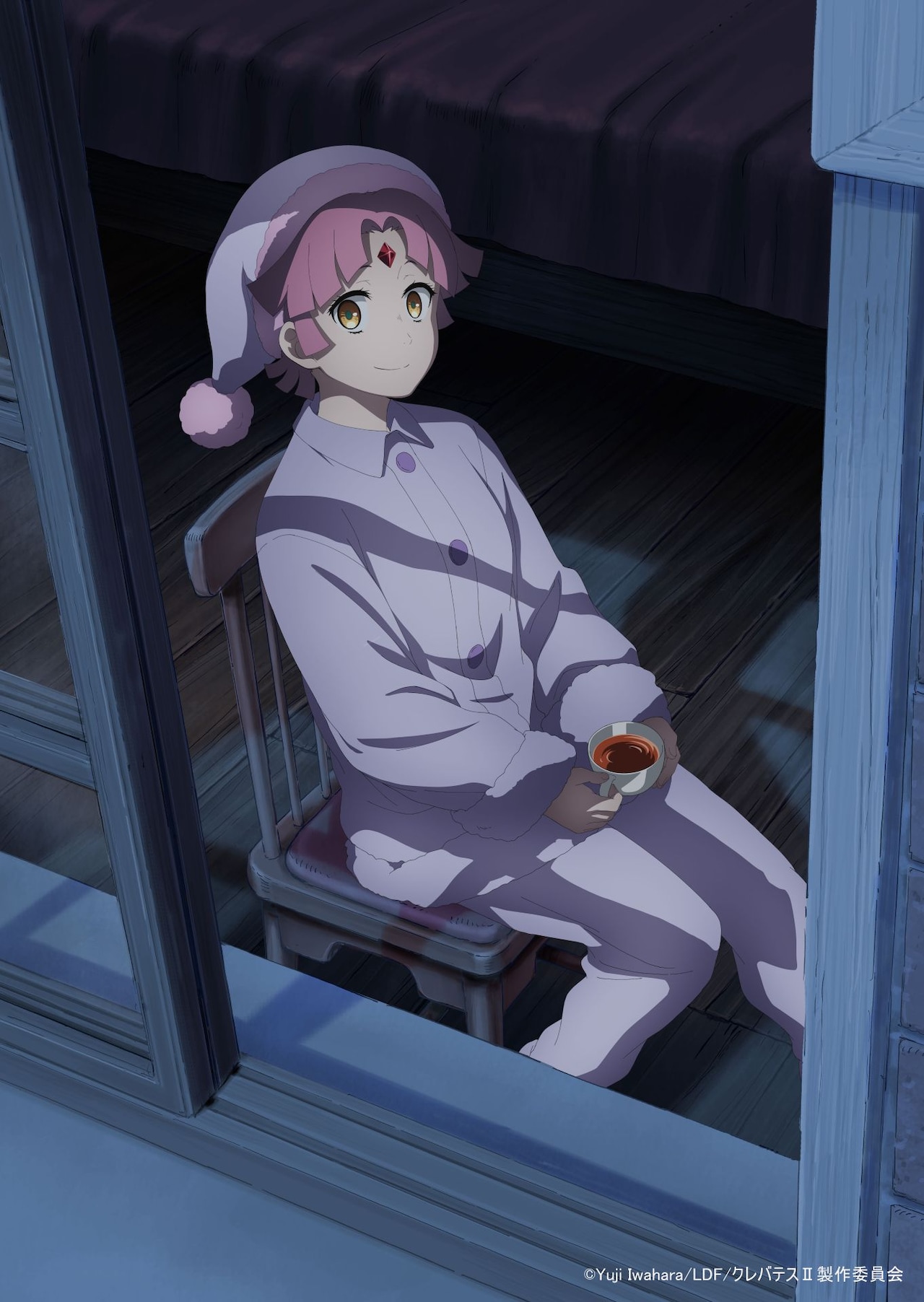 アニメ「クレバテス」第2期、パジャマ姿でくつろぐナイエのビジュアル