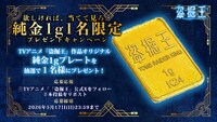 TVアニメ「盗掘王」純金1gが当たるプレゼントキャンペーン概要