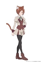 ミーシャ・テイル（CV：上原あゆみ）。猫人族の少女。魔法は苦手だが、身体能力が高く自衛程度には戦うこともできる。使用人として奴隷商からエリザベートの元へ